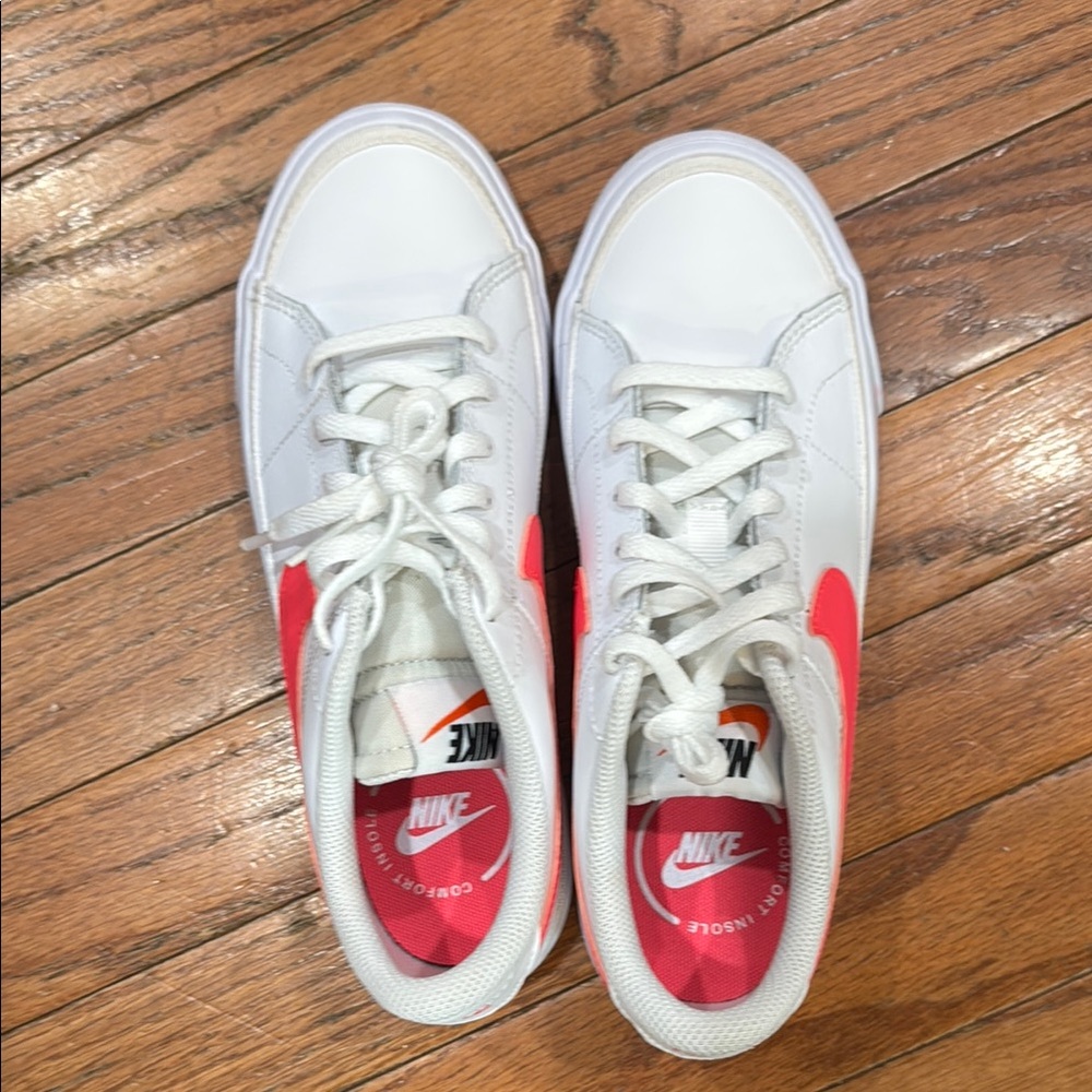 Nike White and Bright Pink Sneakers